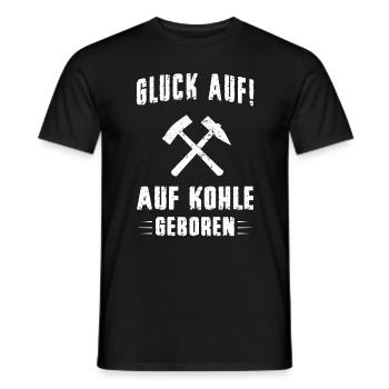 Glück Schalke Auf Kohle geboren Ruhrpott Malocher - Männer T-Shirt - Schwarz - Vorne - AI Model Male 178 light (178cm)