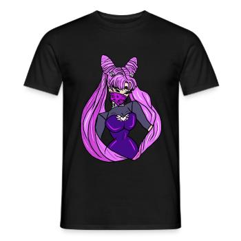 punk gangsta sailor moon inspired chibi dark moon - Men's T-Shirt - black - Front - AI Model Male 178 light (178cm)
