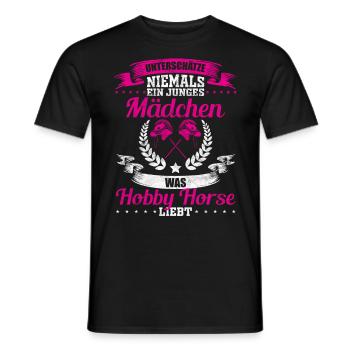 Hobby Horse Freizeit Geschenk - Männer T-Shirt - Schwarz - Vorne - AI Model Male 178 light (178cm)