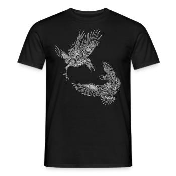 Hugin Odin Thor Viking Corbeau Maori Tribal Symbole - T-shirt homme - noir - Devant - AI Model Male 178 light (178cm)