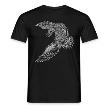 Celtic Raven Symbol Viking Minimal Tribal - Men's T-Shirt - black - Front - AI Model Male 178 light (178cm)