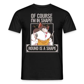 Fat cat meme jokes chubby weird - Men's T-Shirt - black - Front - AI Model Male 178 light (178cm)