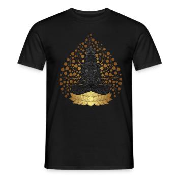 Yoga/ Meditation/ Lotussitz Namaste Geschenkidee - Männer T-Shirt - Schwarz - Vorne - AI Model Male 178 light (178cm)