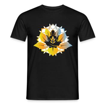 Méditation fleur de lotus yoga namaste idée cadeau OM - T-shirt homme - noir - Devant - AI Model Male 178 light (178cm)