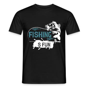 Spaß am Angeln Für Kinder und Angler Geschenkidee - Männer T-Shirt - Schwarz - Vorne - AI Model Male 178 light (178cm)