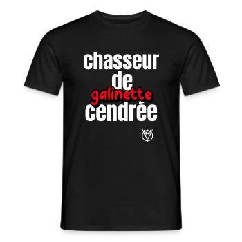 Chasseur de galinette cendrée - T-shirt homme - noir - Devant - AI Model Male 178 light (178cm)