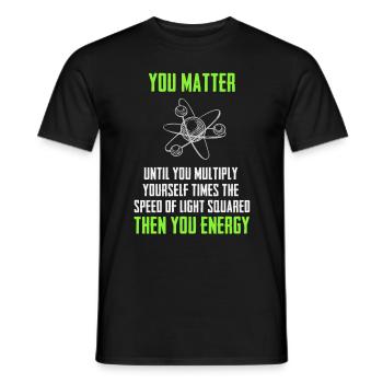 Funny Physics - Men's T-Shirt - black - Front - AI Model Male 178 light (178cm)