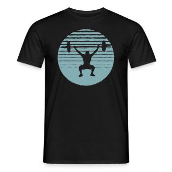 Cadeau de musculation dynamophilie rétro coucher de soleil - T-shirt homme - noir - Devant - AI Model Male 178 light (178cm)