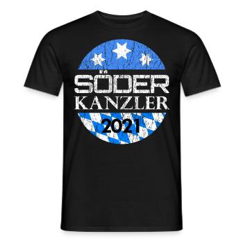 Söder Kanzler 2021 Wahl Bayern Bundeskanzler CSU - Männer T-Shirt - Schwarz - Vorne - AI Model Male 178 light (178cm)