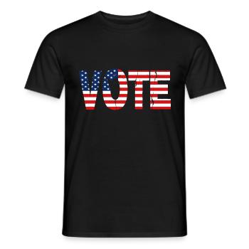 VOTE (American Flag) - Men's T-Shirt - black - Front - AI Model Male 178 light (178cm)