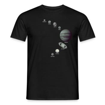 Le système solaire! - T-shirt homme - noir - Devant - AI Model Male 178 light (178cm)