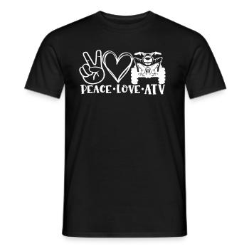 Peace Love ATV-Design für 4-Rad-Atv-Liebhaber - Männer T-Shirt - Schwarz - Vorne - AI Model Male 178 light (178cm)