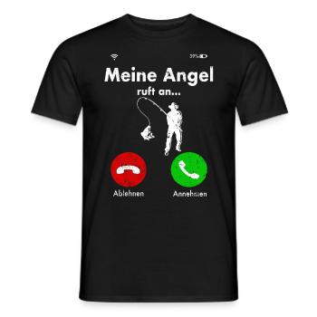 Angler Angeln Fischer lustig Geschenk Geschenkidee - Männer T-Shirt - Schwarz - Vorne - AI Model Male 178 light (178cm)