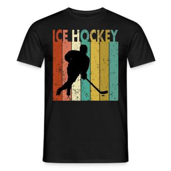 Hockey sur glace idée cadeau rondelle de hockey Sports d'hiver - T-shirt homme - noir - Devant - AI Model Male 178 light (178cm)