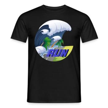 Tsunami Run - Männer T-Shirt - Schwarz - Vorne - AI Model Male 178 light (178cm)