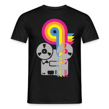 Tonband Rekorder - Reel to Reel - Männer T-Shirt - Schwarz - Vorne - AI Model Male 178 light (178cm)