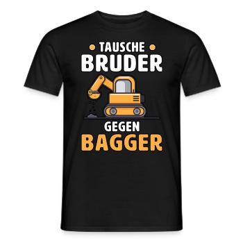 Échange frère contre pelleteuse - T-shirt homme - noir - Devant - AI Model Male 178 light (178cm)