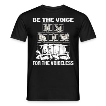 Soyez la voix du végétalien végétarien sans voix - T-shirt homme - noir - Devant - AI Model Male 178 light (178cm)