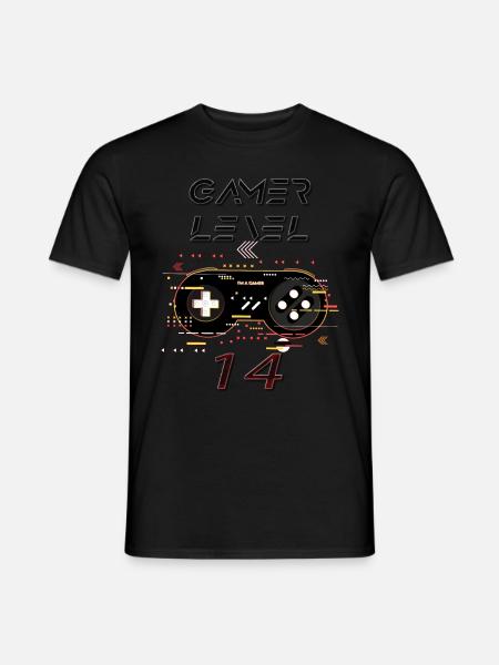 Gamer T-shirt 14 Years Old – Game Level Complete - Men's T-Shirt - black