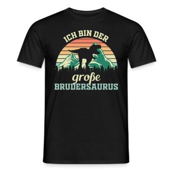 Brudersaurus die großer Bruder Geschenkidee - Männer T-Shirt - Schwarz - Vorne - AI Model Male 178 light (178cm)