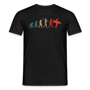 Surfer Evolution - Männer T-Shirt - Schwarz - Vorne - AI Model Male 178 light (178cm)