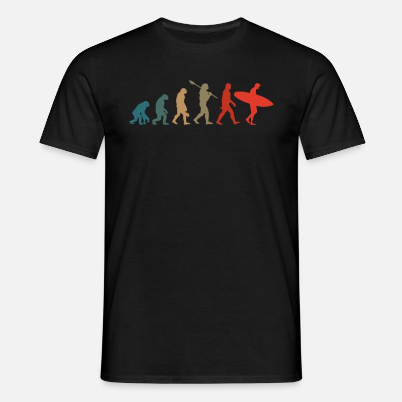 Surfer Evolution - Männer T-Shirt - Schwarz
