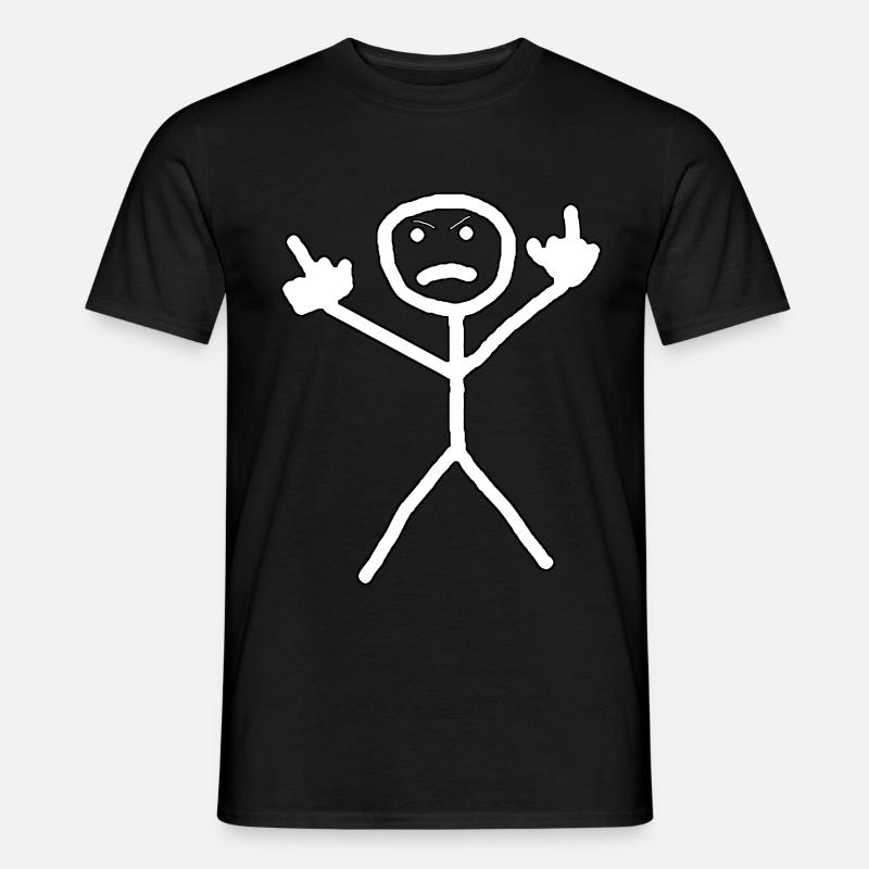 strichmännchen - Männer T-Shirt - Schwarz