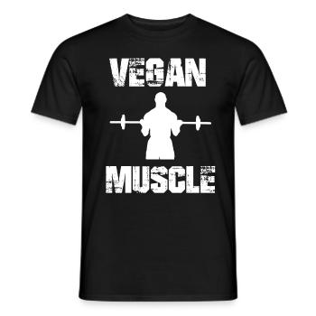 Vega Muscle Vegan Végétarien Sport Force Performance - T-shirt homme - noir - Devant - AI Model Male 178 light (178cm)