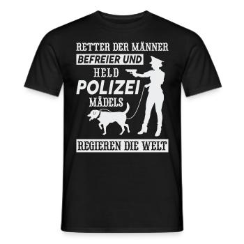 Polizistin Polizei Geschenk Damen Frauen Polizist - Männer T-Shirt - Schwarz - Vorne - AI Model Male 178 light (178cm)