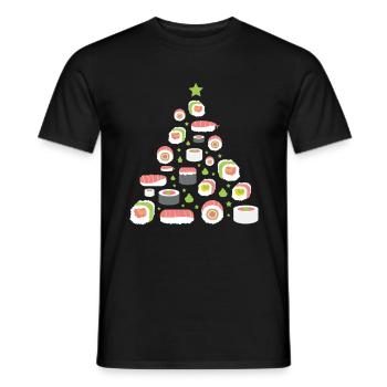 Sushi Christmas tree Best Gift - Men's T-Shirt - black - Front - AI Model Male 178 light (178cm)