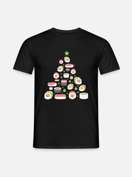 Sushi sapin de Noël meilleur cadeau - T-shirt homme - noir
