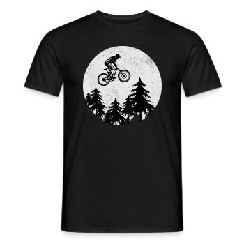 Mountainbike Fahrrad Moon Jumping MTB Geschenk - Männer T-Shirt - Schwarz - Vorne - AI Model Male 178 light (178cm)