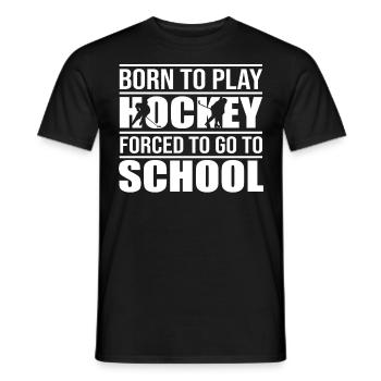 Born To Play Hockey Ice Hockey Player Goalie Stude - Men's T-Shirt - black - Front - AI Model Male 178 light (178cm)