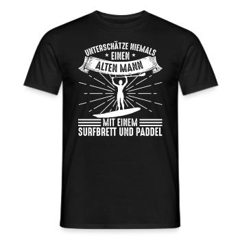 Surfer SUP Männer Sprüche Geschenk - Männer T-Shirt - Schwarz - Vorne - AI Model Male 178 light (178cm)
