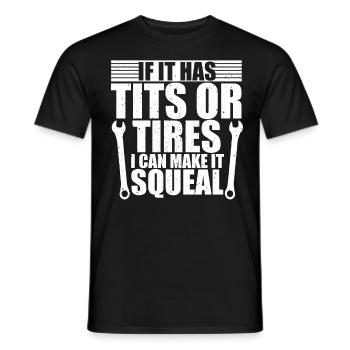 Funny Mechanic Mechanical Wrench Car Automotive Ga - Men's T-Shirt - black - Front - AI Model Male 178 light (178cm)