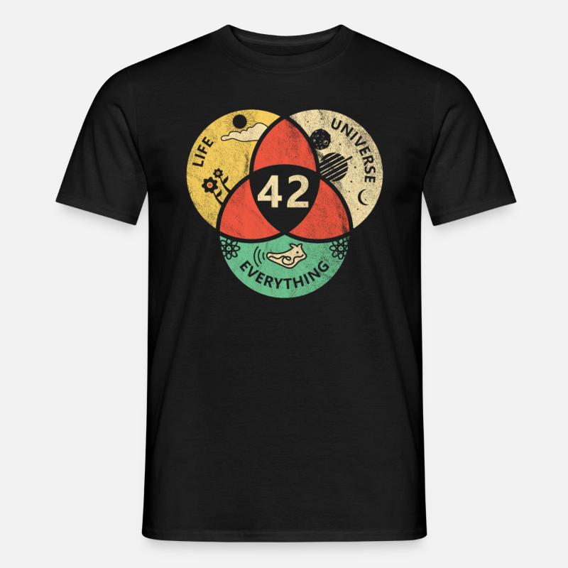 42 Answer Galaxy universe gift - Men’s T-shirt - black