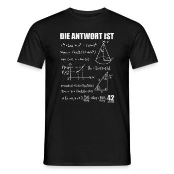 Die Antwort ist 42 - Männer T-Shirt - Schwarz - Vorne - AI Model Male 178 light (178cm)