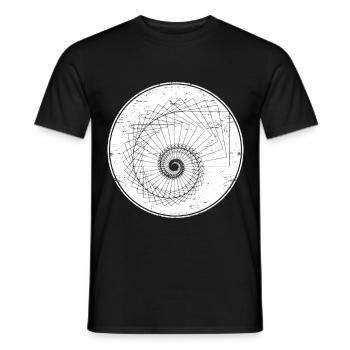 mathematical spiral - Men's T-Shirt - black - Front - AI Model Male 178 light (178cm)