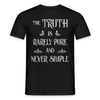 The Truth is Rarely Pure and Never Simple | Oscar - Men's T-Shirt - black - Front - AI Model Male 178 light (178cm)