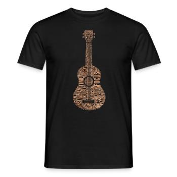 Ukulele Word Cloud Ukulele Player Hawaiian Musicia - Männer T-Shirt - Schwarz - Vorne - AI Model Male 178 light (178cm)