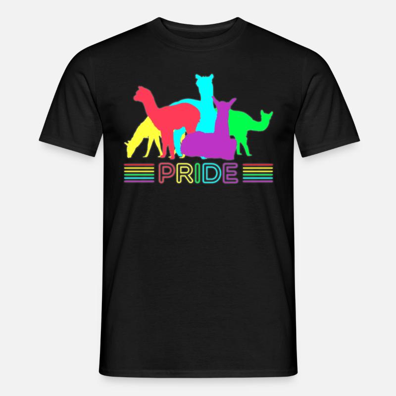 Stolzes Lama Pride - Männer T-Shirt - Schwarz