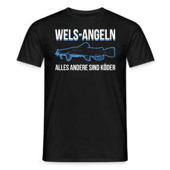Wels Angeln, alles andere sind Köder - Männer T-Shirt - Schwarz - Vorne - AI Model Male 178 light (178cm)