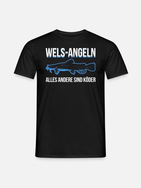 Wels Angeln, alles andere sind Köder - Männer T-Shirt - Schwarz