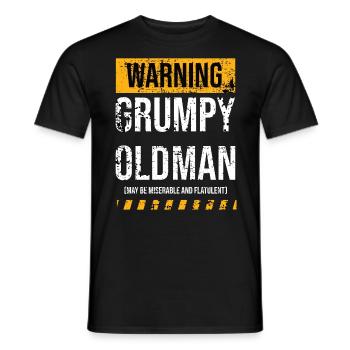WARNING | GRUMPY OLD MAN | Lustiger Vater Spruch - Männer T-Shirt - Schwarz - Vorne - AI Model Male 178 light (178cm)