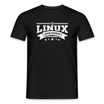 Logiciel Linux système d'exploitation informatique - T-shirt homme - noir - Devant - AI Model Male 178 light (178cm)