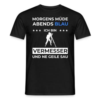 Vermesser Vermessungstechniker Geschenk Geodät - Männer T-Shirt - Schwarz - Vorne - AI Model Male 178 light (178cm)