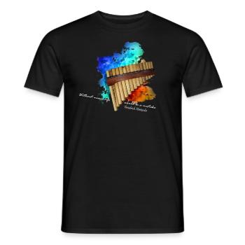 flûte de pan - T-shirt homme - noir - Devant - AI Model Male 178 light (178cm)