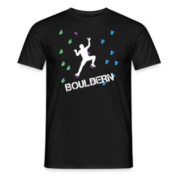 Bouldern Klettern Kletterer - Männer T-Shirt - Schwarz - Vorne - AI Model Male 178 light (178cm)