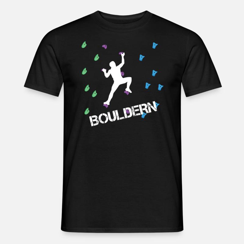 Bouldern Klettern Kletterer - Männer T-Shirt - Schwarz