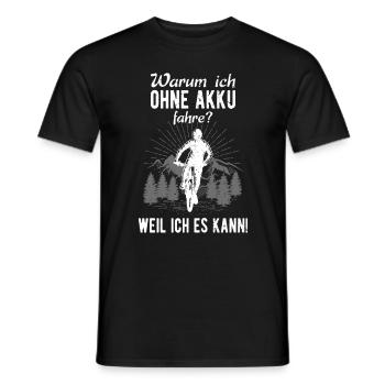 MTB fahren ohne Akku Lustiger Radsport Fahrrad - Männer T-Shirt - Schwarz - Vorne - AI Model Male 178 light (178cm)